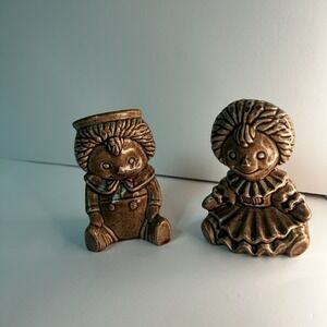 VINTAGE‎ 1982 RARE raggedy ann and andy ceramic FIGURINES
